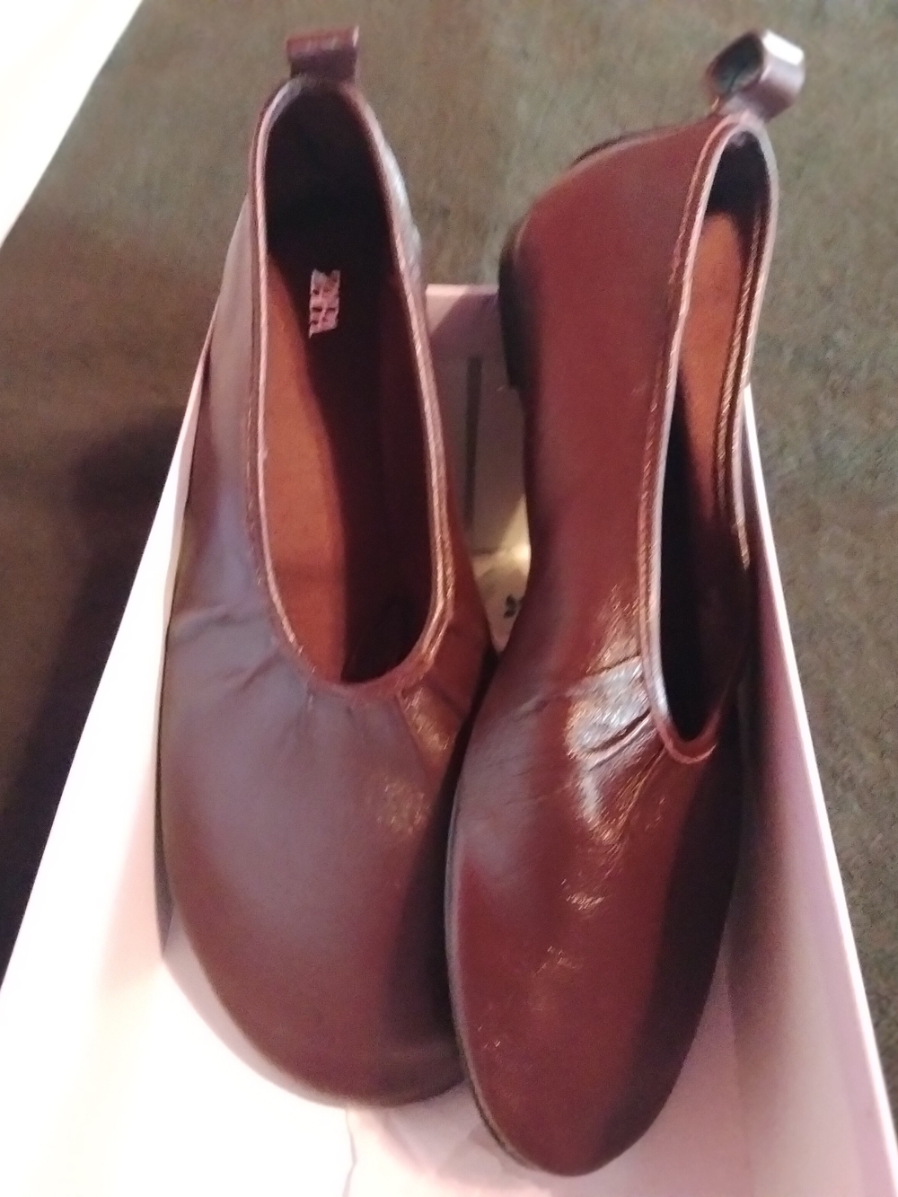 Zara Women's Brown Leather-Look Slip-On Loafers